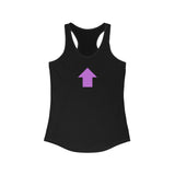 "I am up here" Women's Ideal Racerback Tank (Hot Pink)