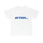 "Action..." Unisex Heavy Cotton Tee (Blue)