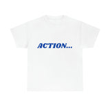 "Action..." Unisex Heavy Cotton Tee (Blue)