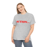 "Action..." Unisex Heavy Cotton Tee (Red)