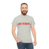 "Action..." Unisex Heavy Cotton Tee (Red)