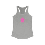 "I am up here" Women's Ideal Racerback Tank (Pink)