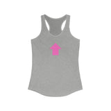 "I am up here" Women's Ideal Racerback Tank (Pink)