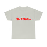 "Action..." Unisex Heavy Cotton Tee (Red)