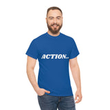 "Action..." Unisex Heavy Cotton Tee (White) (Unisex)
