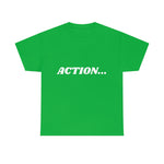"Action..." Unisex Heavy Cotton Tee (White) (Unisex)