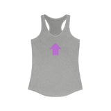 "I am up here" Women's Ideal Racerback Tank (Hot Pink)