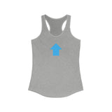 "I am up here" Women's Ideal Racerback Tank (Sky Blue)