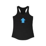 "I am up here" Women's Ideal Racerback Tank (Sky Blue)