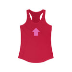 "I am up here" Women's Ideal Racerback Tank (Pink)