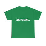 "Action..." Unisex Heavy Cotton Tee (White) (Unisex)