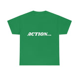 "Action..." Unisex Heavy Cotton Tee (White) (Unisex)