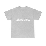 "Action..." Unisex Heavy Cotton Tee (White) (Unisex)