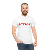 "Action..." Unisex Heavy Cotton Tee (Red)