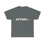 "Action..." Unisex Heavy Cotton Tee (White) (Unisex)