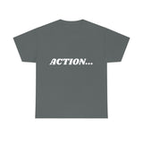 "Action..." Unisex Heavy Cotton Tee (White) (Unisex)