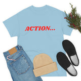 "Action..." Unisex Heavy Cotton Tee (Red)