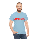 "Action..." Unisex Heavy Cotton Tee (Red)
