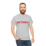 "Action..." Unisex Heavy Cotton Tee (Red)