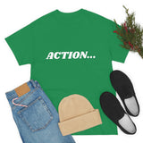 "Action..." Unisex Heavy Cotton Tee (White) (Unisex)