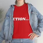 "Action..." Unisex Heavy Cotton Tee (White) (Unisex)