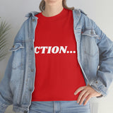 "Action..." Unisex Heavy Cotton Tee (White) (Unisex)