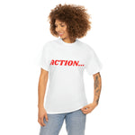 "Action..." Unisex Heavy Cotton Tee (Red)