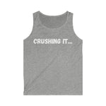 "Crushing it" Men's Soft style Tank Top (White)