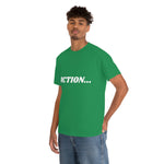 "Action..." Unisex Heavy Cotton Tee (White) (Unisex)