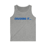 "Crushing It" Men's Softstyle Tank Top (Blue)