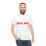 "Real Men" Unisex Heavy Cotton Tee (Red)(Unisex)