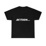 "Action..." Unisex Heavy Cotton Tee (White) (Unisex)