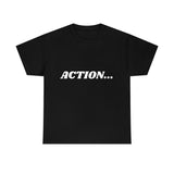 "Action..." Unisex Heavy Cotton Tee (White) (Unisex)