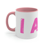 "I AM..." Pink Accent Coffee Mug, 11oz