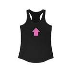 "I am up here" Women's Ideal Racerback Tank (Pink)