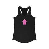 "I am up here" Women's Ideal Racerback Tank (Pink)