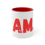 "I AM..." Red Accent Coffee Mug, 11oz