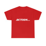 "Action..." Unisex Heavy Cotton Tee (White) (Unisex)