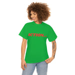 "Action..." Unisex Heavy Cotton Tee (Red)