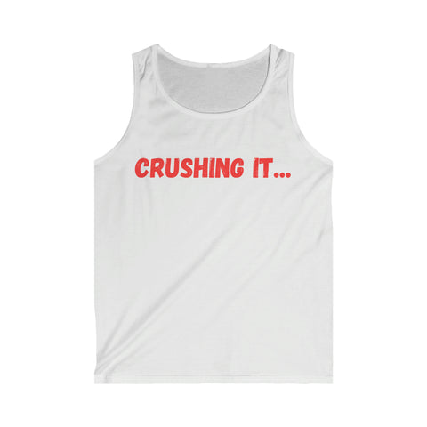 "Crushing it" Men's Soft style Tank Top (Red)