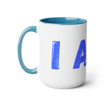 "I AM..." Two-Tone Coffee Mugs, 15oz (Blue)