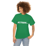 "Action..." Unisex Heavy Cotton Tee (White) (Unisex)