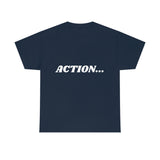 "Action..." Unisex Heavy Cotton Tee (White) (Unisex)