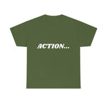 "Action..." Unisex Heavy Cotton Tee (White) (Unisex)