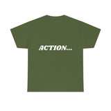 "Action..." Unisex Heavy Cotton Tee (White) (Unisex)